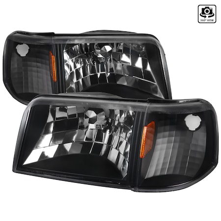 Spec-D Tuning 93-97 Ford Ranger Headlights- Black 2LCLH-RAN93JM-OZ